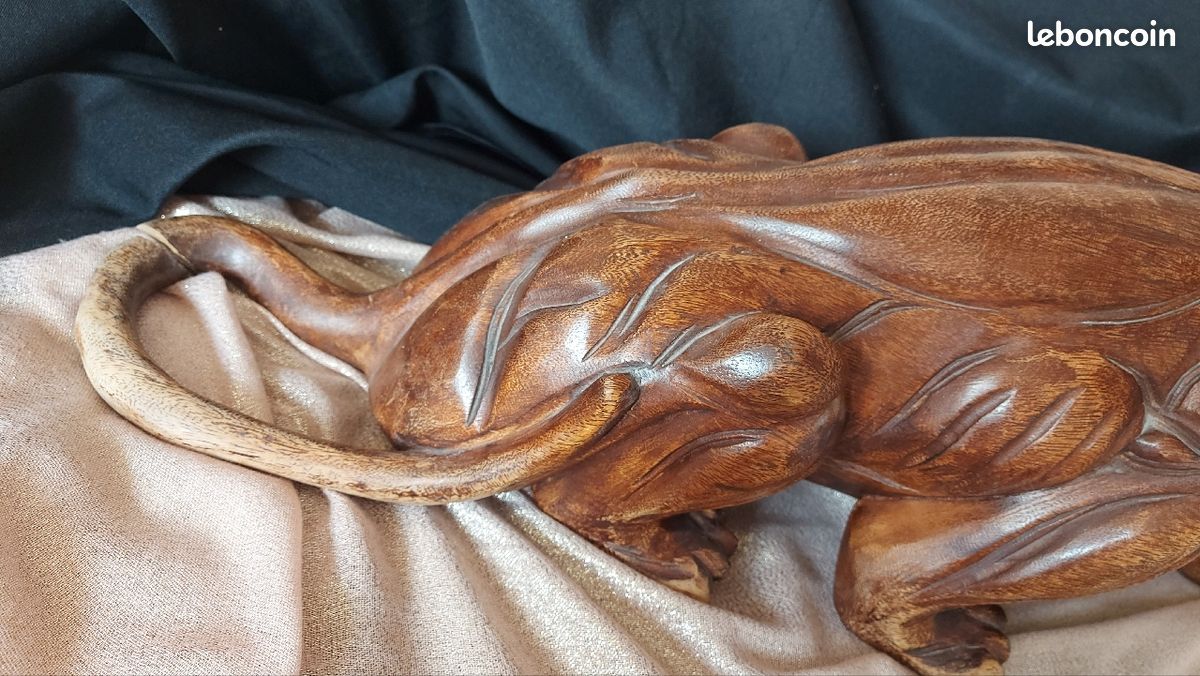 Panthère en bois sculpté 70 cm 50 euros (image 2)