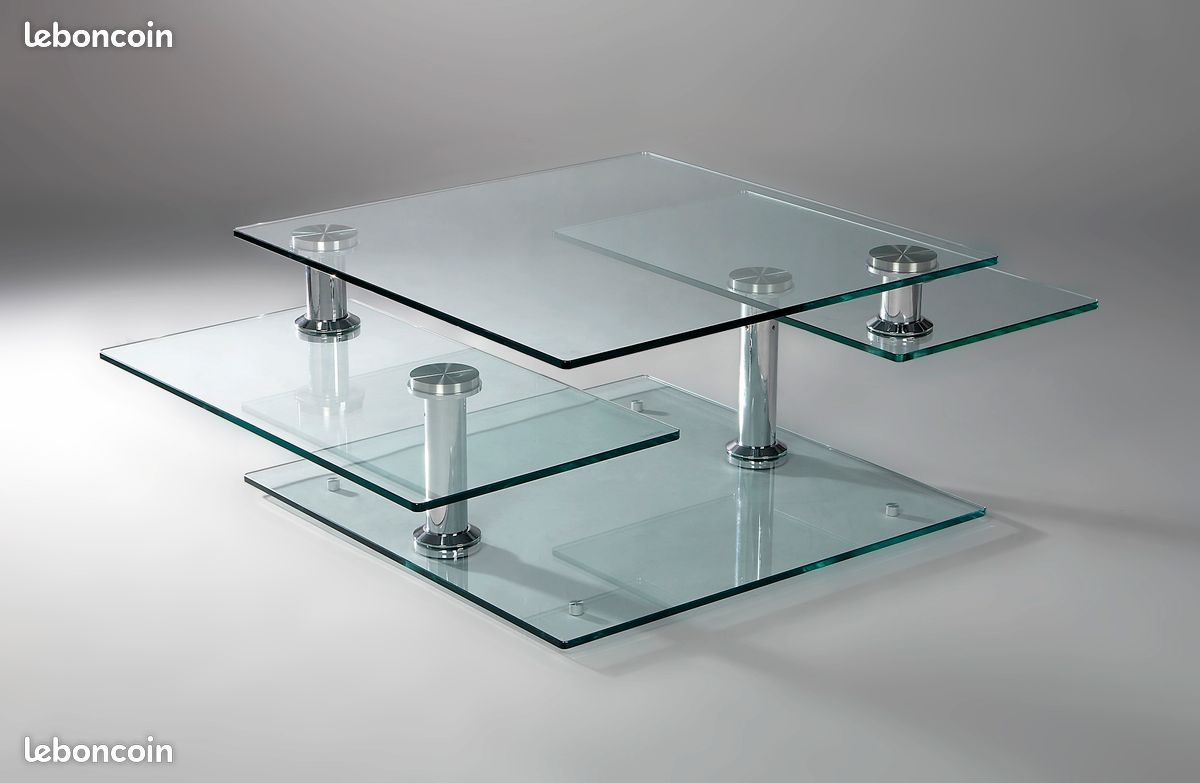 Table de salon en verre modulable (image 1)