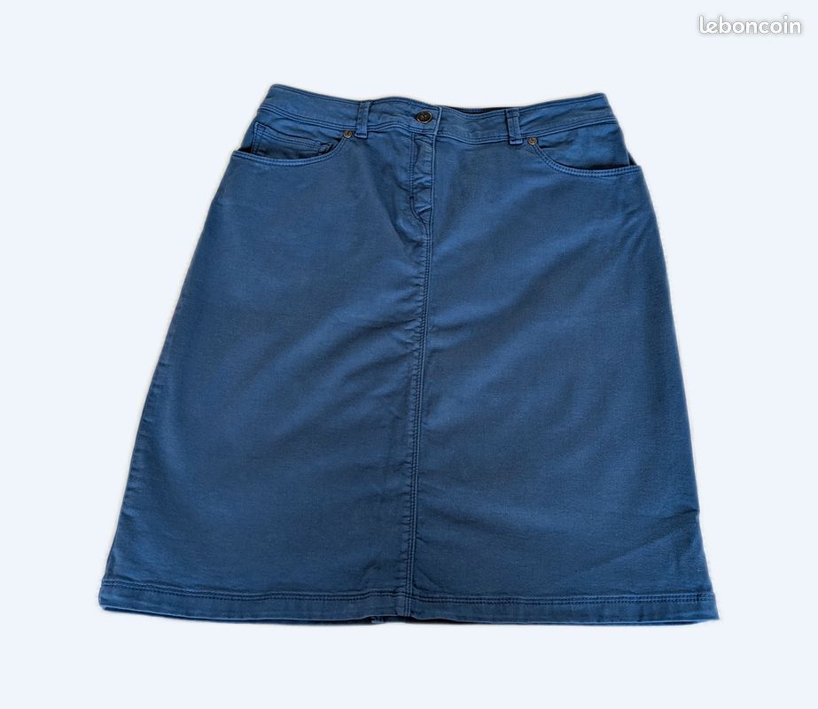 Jupe Femme Coton Piqué Epais Marine