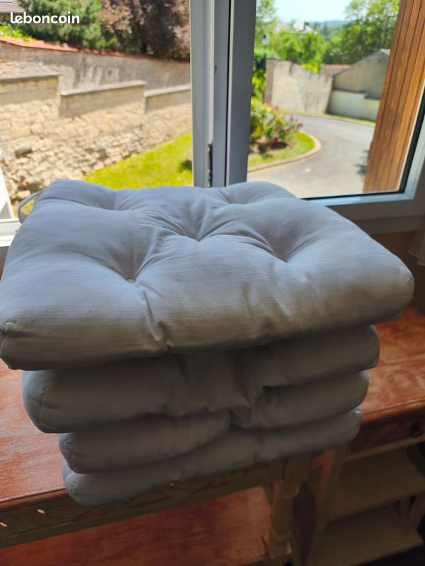 4 coussins tissu blanc ecru (image 1)