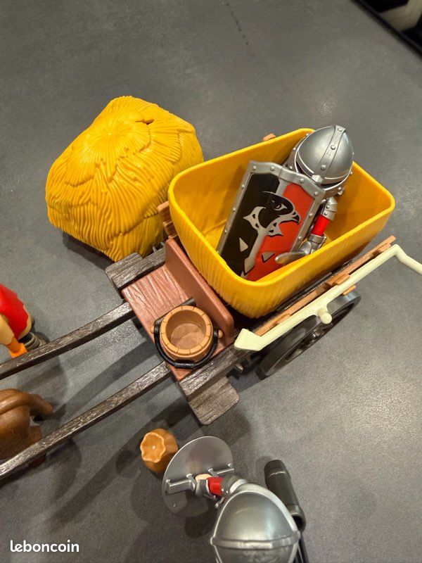 Playmobil 6005 Chevalier Aigle Avec Charette - Jeu De Construction Médiéval Avec Bœuf Et Accessoires
