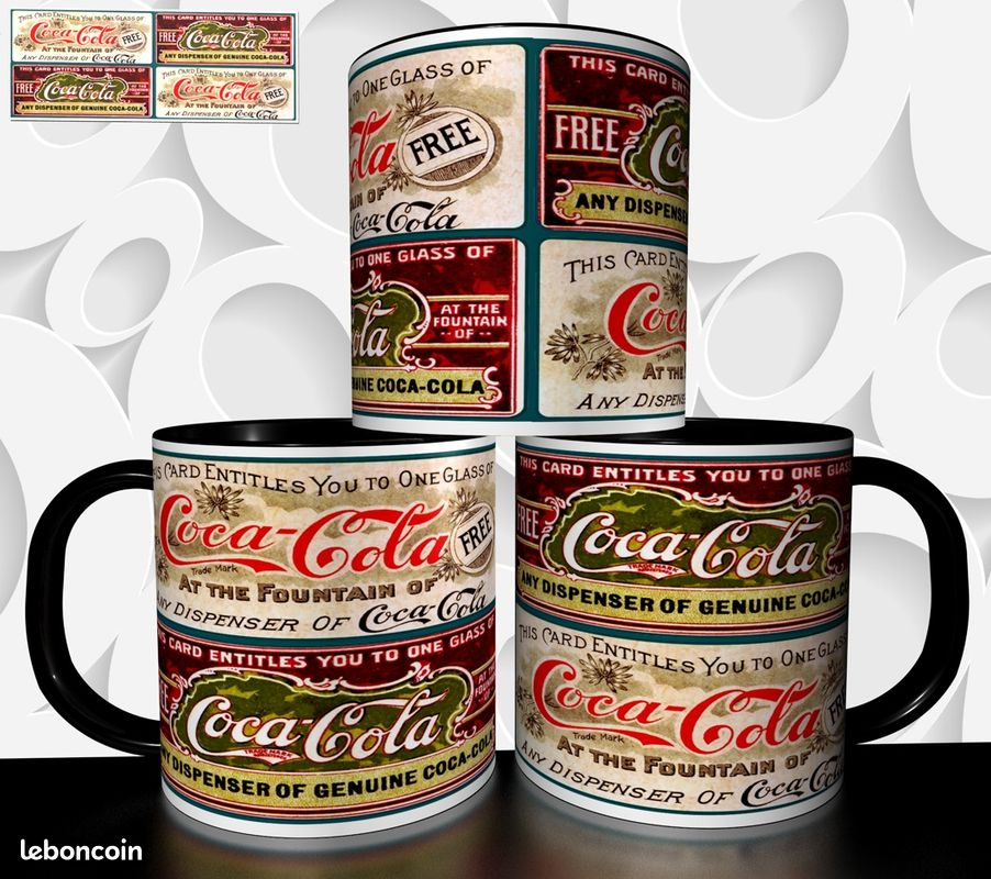 4 TASSES MUGS Publicitaires COCA-COLA Médaillon Pin-Up Collection QUICK 2006 EUR 16,00 - FR