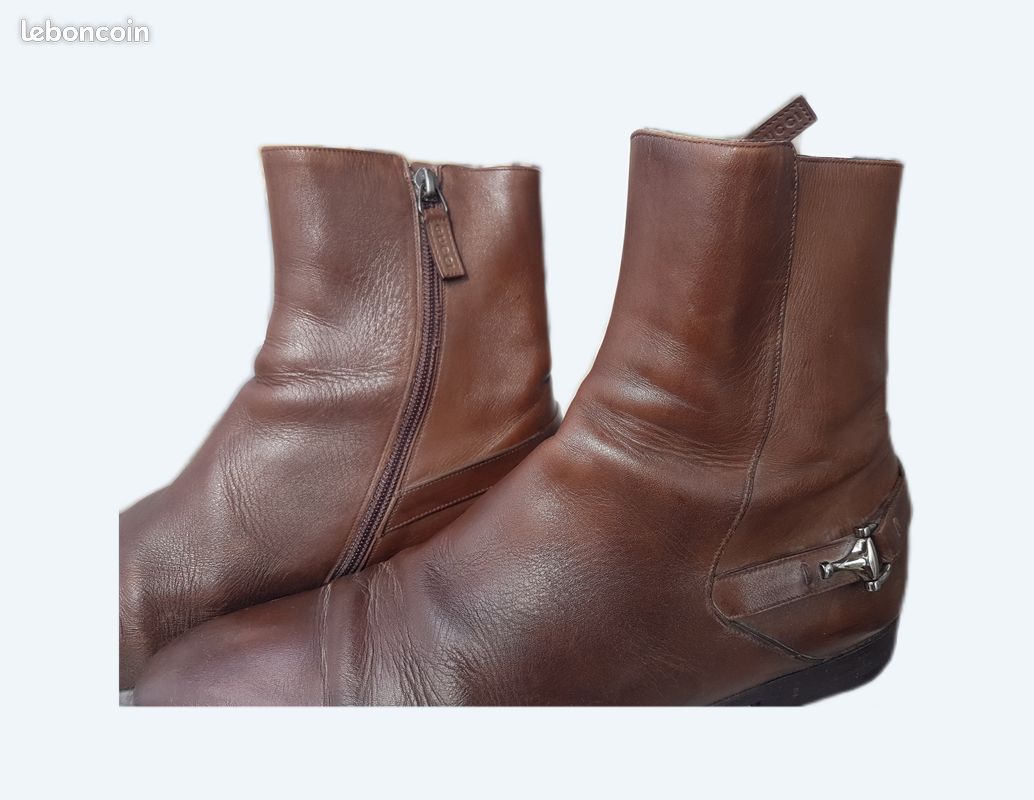 Bottines Homme GUCCI tout cuir taille 41-42 Chaussures - Main Image