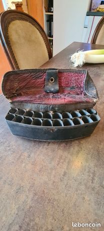 Cartouchière De Chasse Vintage – Années 50 – Cuir – Fabrication Française