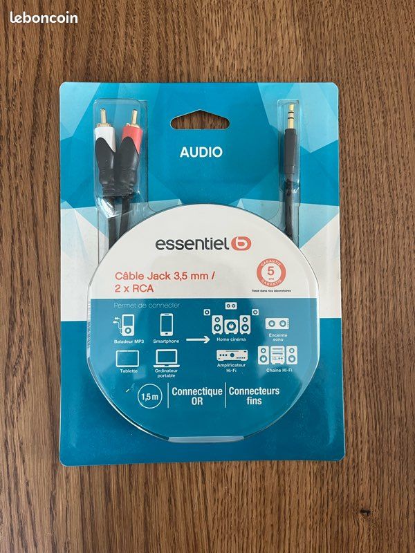 Câble Jack 3,5 mm / 2 x RCA (image 1)