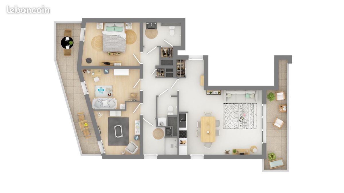Appartement 4 pièces 81 m² · à Tours · 81 m² · 1 097 €