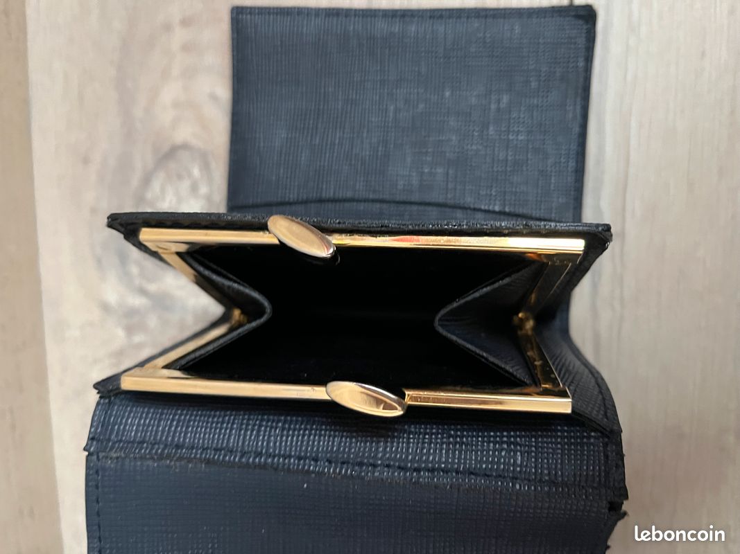Portefeuille / Porte-monnaie En Cuir Vintage TBEG - Noir - Occasion Femme