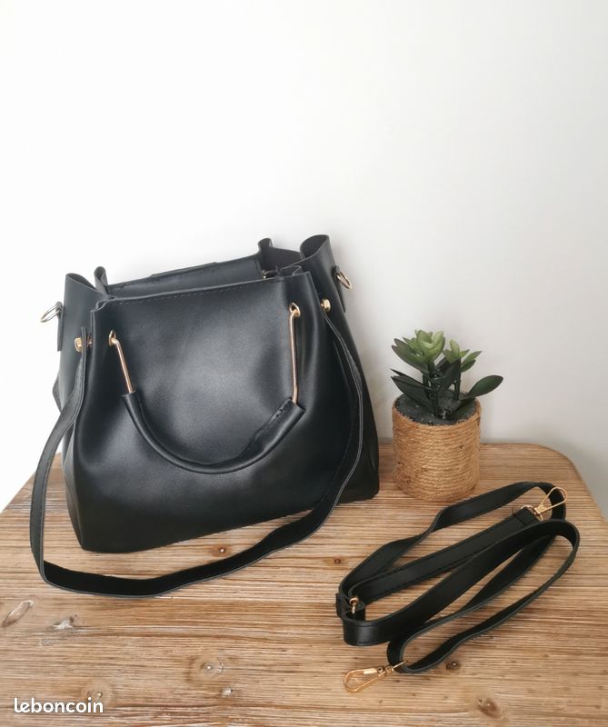 Main Shein France Shein Sac Bandouliere Sac à Main Noir En Simili - Main Image