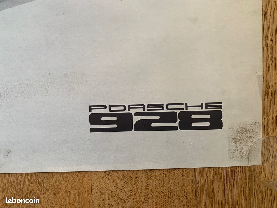 RARE affiche PORSCHE 928 originale techincal art (image 3)