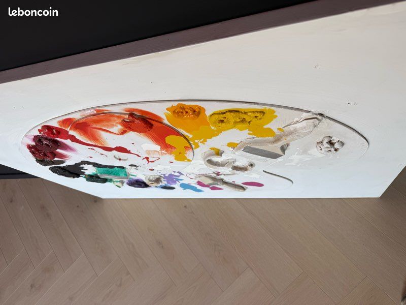Tableau palette de peintre - Toile décorative en relief - 120x90cm (image 2)