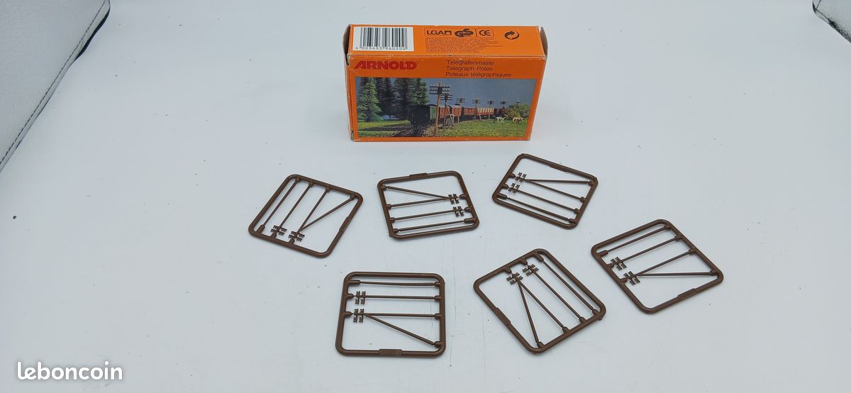 CORHAD – Lot De 6 Poteaux Télégraphiques Miniatures échelle 1:42, En ABS, Pour Dioramas, Trains Et Maisons De Poupée