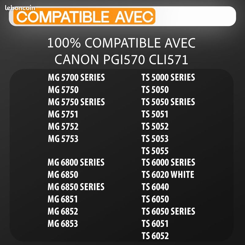 Cartouches d'imprimantes Lot de 11 cartouches d'encre XL- Supply Guy compatibles avec Canon PGI-570 et CLI-571 pour imprimantes Pixma MG5700, MG5750, MG5751, MG5752, MG5753, MG6800, MG6850, MG6851 etc (image 4)
