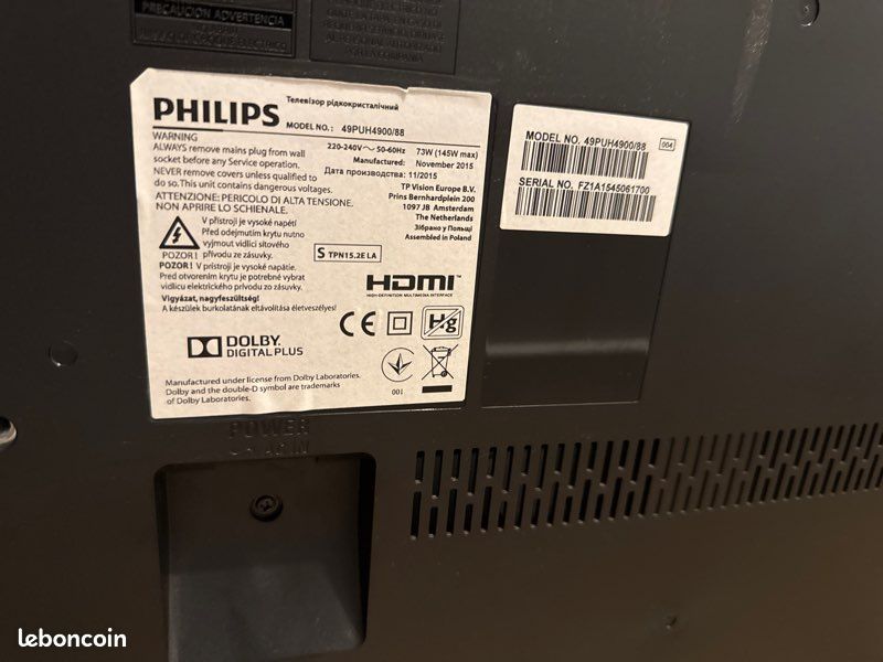 PLATINE D'ALIMENTATION pour PIECES TELEVISEUR - LCD PHILIPS