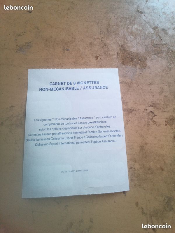 Carnet de 7 vignettes non mecanisable / assurance pour colissimo Expert ou access pré-payées (image 2)