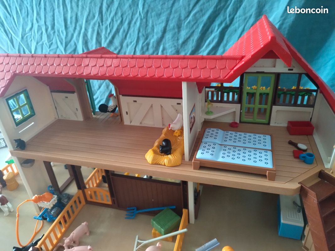 Kit playmobil la grande ferme 6120 et enfant avec lapins et clapier 6140 la grande (image 7)