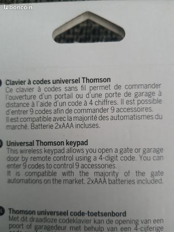 Clavier à code sans fil universel THOMSON