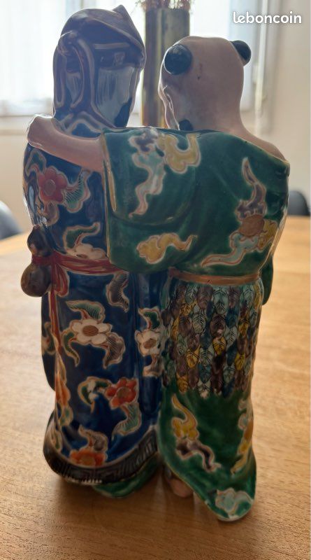 Kutani groupe de porcelaine de deux savants, Japon, période Meiji, (image 2)