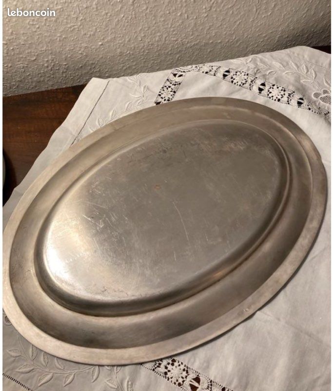 Grand Plat Ovale Christofle - Métal Argenté - Fleuron - #1652