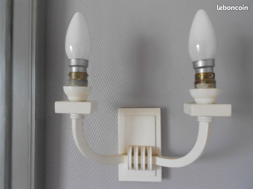 Luminaires anciens "art déco" 2 appliques et 1 lustre (image 1)