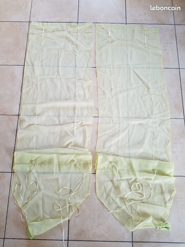 Rideau voilage ajustable vert anis (image 1)