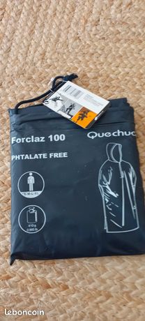 Poncho Quechua Forclaz 100 Noir, Taille Unique S à XL, Sans Phtalates, Occasion