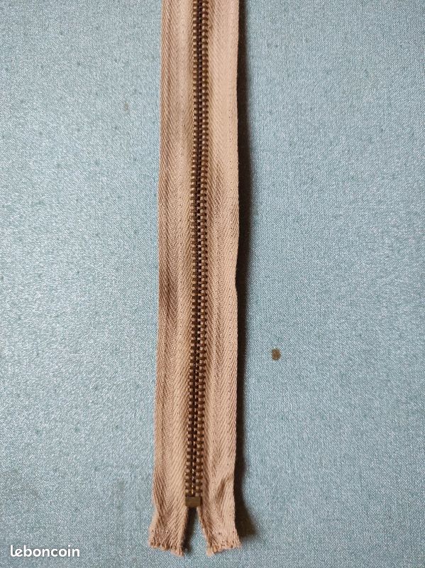 Fermeture éclair métal 48 cm – beige ficelle (image 5)