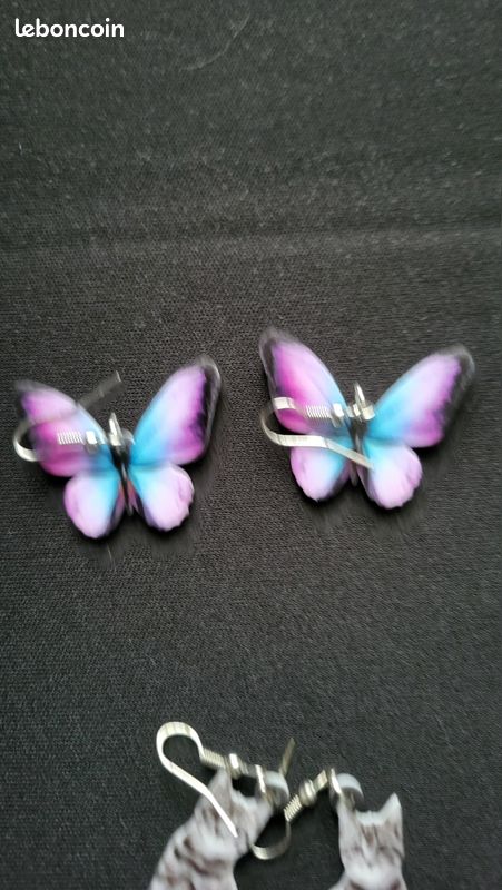 Boucles d'oreilles plastique chat / licorne (image 6)