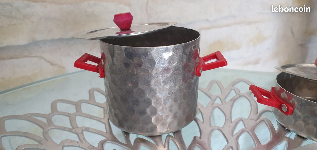 JOUET ANCIEN : 20 Pièces  DINETTE de Poupée  en Aluminium Années 50 - Jeux & Jouets