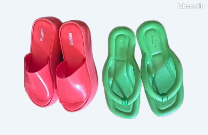 Chaussures En Plastique Melissa Pointure 37 - Talons à Sangle Bleus Pour Femme, Occasion