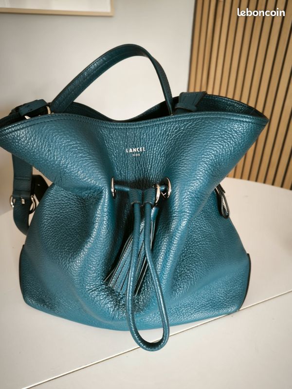 Sac Seau Lancel Vintage Bucket Bag Sac Lancel Bleu Turquoise