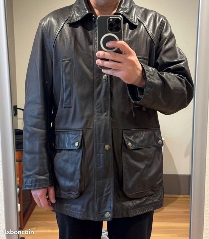 Blouson en cuir Redskins, taille M Vintage (image 1)