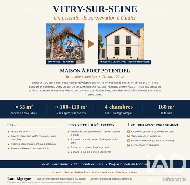 Maison 4 pièces 55 m² · à Vitry-sur-Seine · 55 m² · 229 000 €