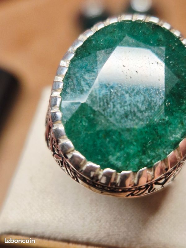 Bague En Argent "Like A Round Emerald" - Style Émeraude Ronde - Neuf Avec Écrin - Envoi Rapide De France