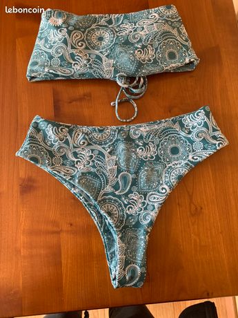 Maillot De Bain Deux Pièces Femme - Taille L - Noir Gris - Neuf Sans étiquettes