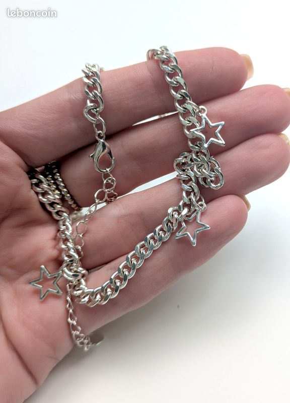 Chaîne étoiles en argent (image 2)