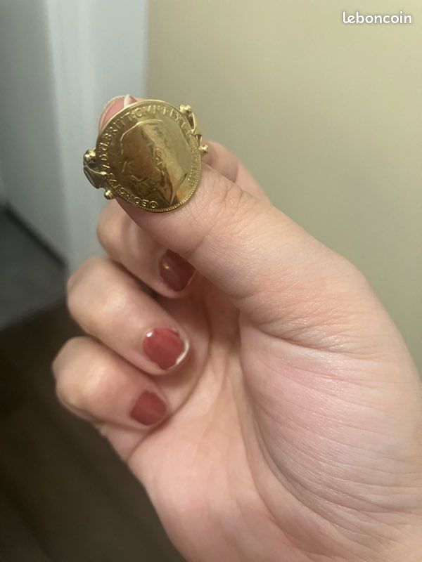 Bague Ancienne En Or 18 Carats - Poids 5,82 G - Taille 55 - Occasion