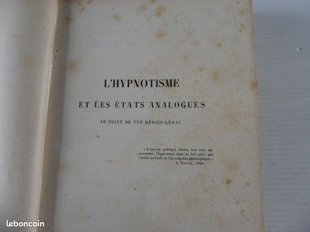 LIVRE l'hypnotisme et les états analogues Gilles de la Tourette 1887 (image 3)