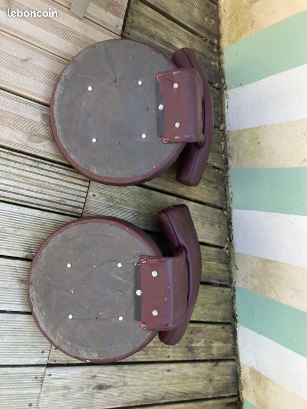 2 sièges de tabourets de bar en cuir (image 4)