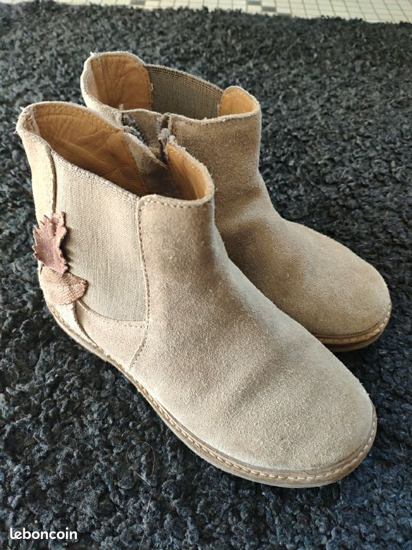 Bottes Camel Eram Bottes Filles Bottine Camel En Cuir Détail Ruban