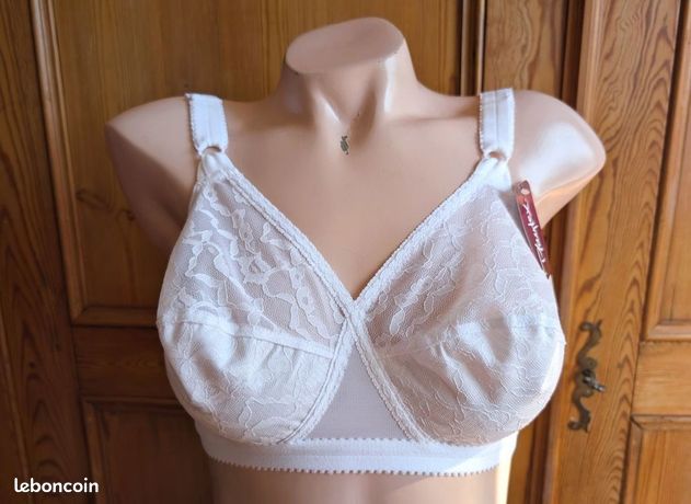 Soutien-gorge Playtex Blanc 90C - Sans Armature, Coton - Neuf Avec étiquettes