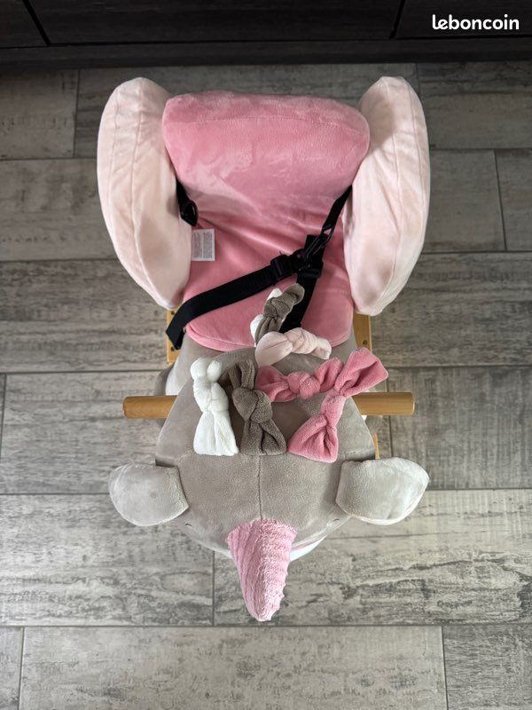 Bascule Licorne Nattou Pour Enfant 10-36 Mois - Structure Bois, Peluche Douce, Ceinture De Sécurité