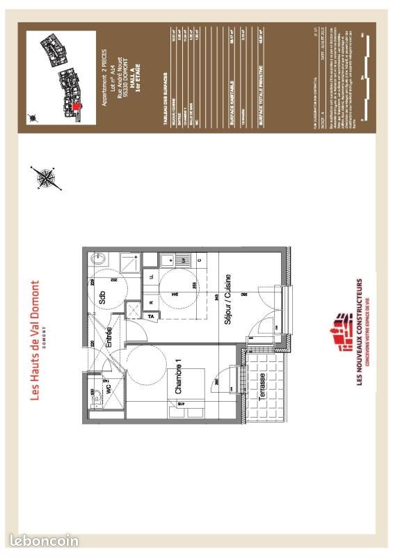 Appartement a louer domont - 2 pièce(s) - 39 m2 - Surfyn