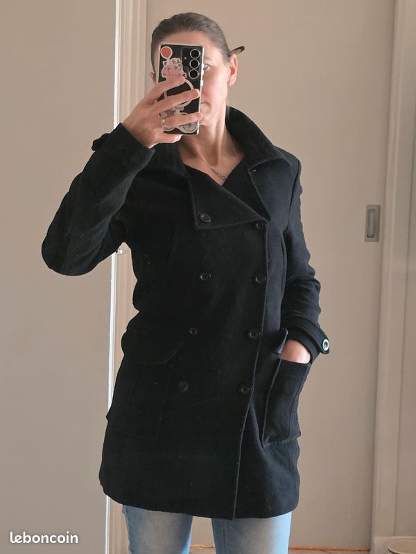 Manteau caban noir (image 1)