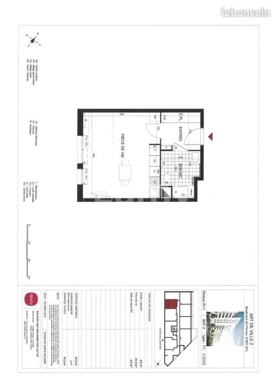 Appartement 1 pièce 31 m² · à Évry-Courcouronnes · 31 m² · 636 €/mois