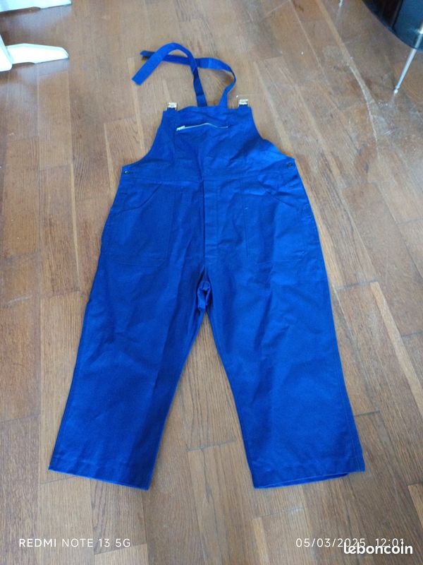 Lot De 12 Salopettes De Travail Vintage Années 50/60 - Coton Bleu, Taille M - Occasion Bon état