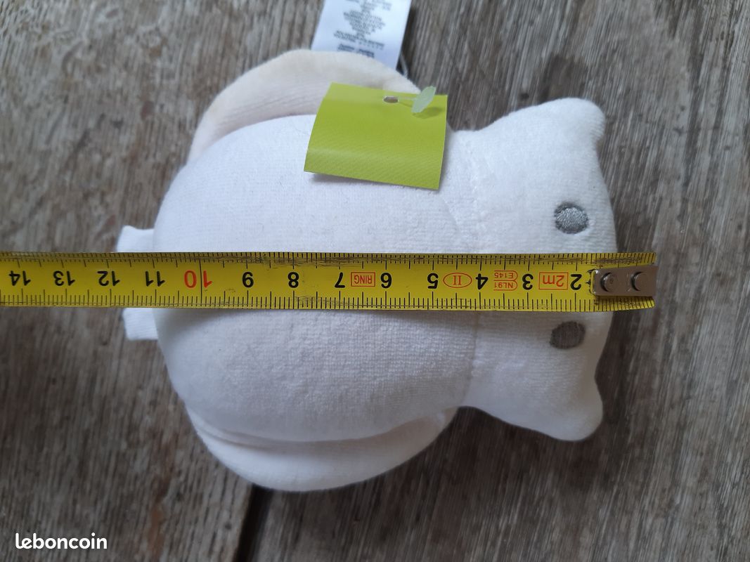 Jouet enfant bébé Doudou hochet peluche blanc chauve-souris marque Petit bateau NEUF (image 4)