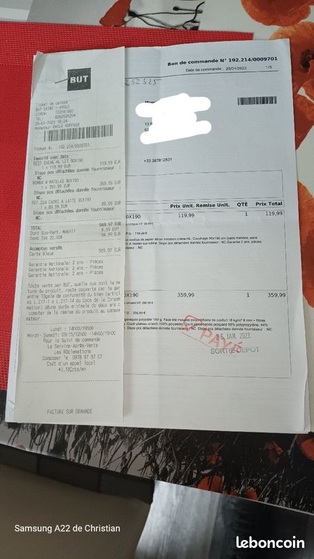 Lit 1 personne sommier et matelas (image 5)