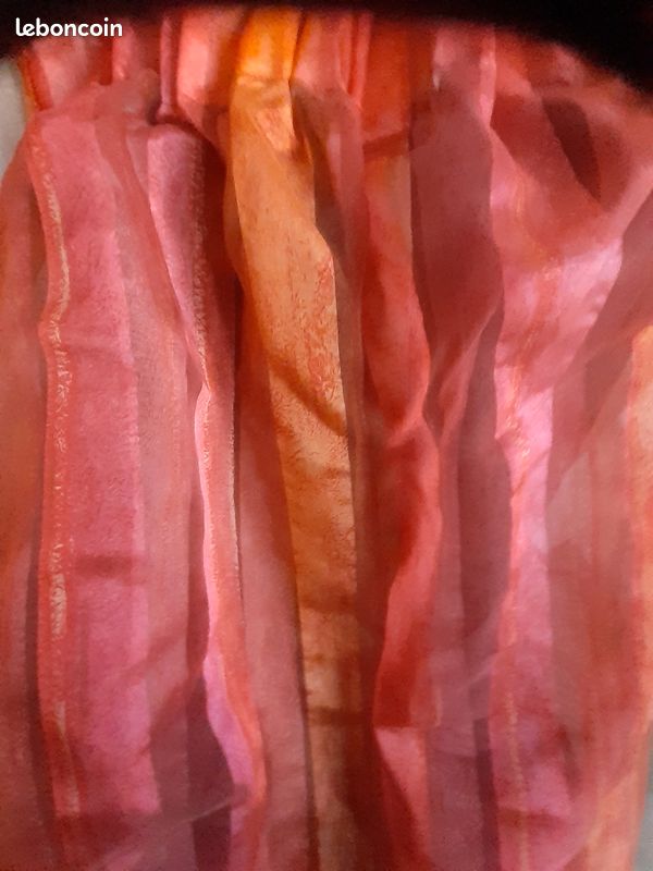 3 Rideaux rayés rose orange (image 4)