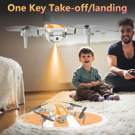 MINGPINHUIUS Drone RC avec Double caméra 4K HD, quadricoptère RC 1080P avec 2 Batteries, Mode sans tête d'évitement d'obstacles, contrôle gestuel débutant (Orange