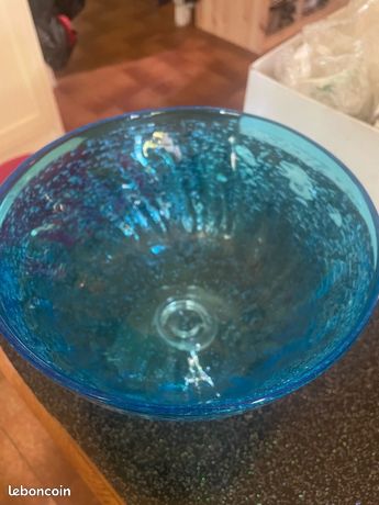 Coupe/saladier En Verre Soufflé De Biot - Occasion